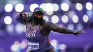 Raven Saunders in action at the 2024 Paris Olympics - Getty Images
